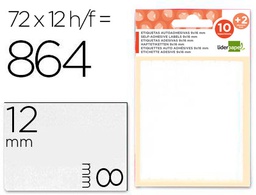[ET25] ETIQUETAS LIDERPAPEL SOBRE DE 10 H. + 2 H. OBSEQUIO 8X12 MM -72 UNIDADES POR HOJA