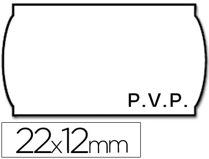 [9156368] ETIQUETAS METO ONDULADAS 22X12 MM PVP BLANCA ADH.2 ROLLO 1500 ETIQUETAS