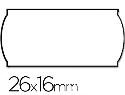 [8598104] ETIQUETAS METO ONDULADAS 26X16 MM LISA BLANCA REMOVIBLE ROLLO 1200 ETIQUETAS