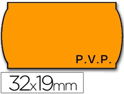 [9158198] ETIQUETAS METO ONDULADAS 32 X 19 MM PVP FN. ADH 2 -FLUOR NARANJA -ROLLO 1000 ETIQUETAS