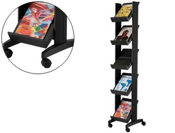 [259N.01] EXPOSITOR FASTPAPERFLOW DE SUELO MOVIL 5 ESTANTES DE 275X327MM COLOR NEGRO TAMAÑO DEL EXPOSITOR 350X1675X385 MM