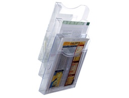 [6123 CS TP] EXPOSITOR MURAL ARCHIVO 2000 DE PARED 3 BANDEJAS DIN A4 TRANSPARENTE 155X239X445 MM SEPARADORES MOVILES AJUSTABLES