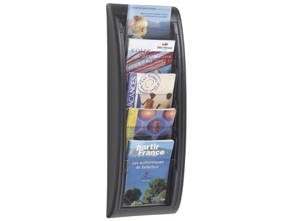 [4063.01] EXPOSITOR MURAL PAPERFLOW DIN A5 NEGRO 5 CASILLAS 650X228X95 MM