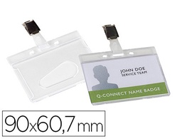 [KF14148] IDENTIFICADOR Q-CONNECT RIGIDO PLASTICO ACABADO BRILLANTE CON PINZA KF14148 9X6,7 CM