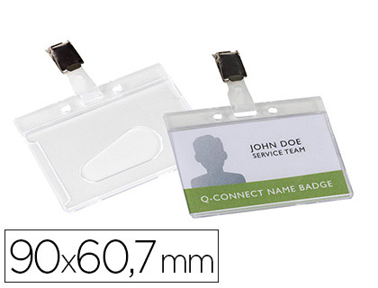 [KF14148] IDENTIFICADOR Q-CONNECT RIGIDO PLASTICO ACABADO BRILLANTE CON PINZA KF14148 9X6,7 CM