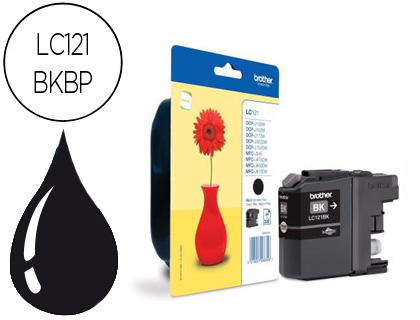 [LC121BKBP] INK-JET BROTHER DCP-J132W/152W/552DW/752DW & MFC-J470DW/650DW/870DW NEGRO -300 PAG