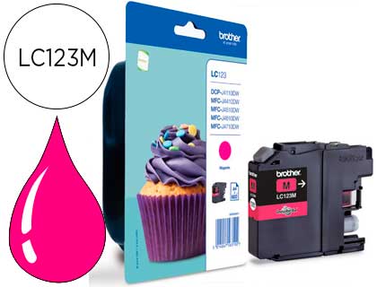 [LC123MBP] INK-JET BROTHER DCP-J132W/152W /552DW/752DW MFC-J740DW/650DW/870DW MFC-J4410DW/4510DW MAGENTA 600 PAG