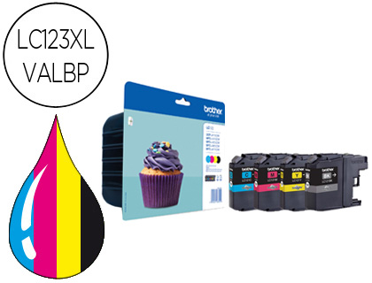 [LC123VALBP] INK-JET BROTHER DCP-J4110DW MFC-J4410DW/4510DW/ 4710DW/6520DW 6720DW/6920DW PACK 4 COLORES -600 PAG