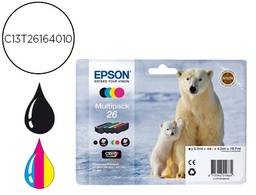[C13T26164010] INK-JET EPSON 26XP 600 / 605 / 700 / 800 AMARILLO CIAN MAGENTA NEGRO 300 PAG