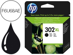 [F6U68AE] INK-JET HP 302XL DESKJET 1110 / 2130 / 3630 OFFICEJET 3830 / 4650 ENVY 4520 NEGRO 480 PAG