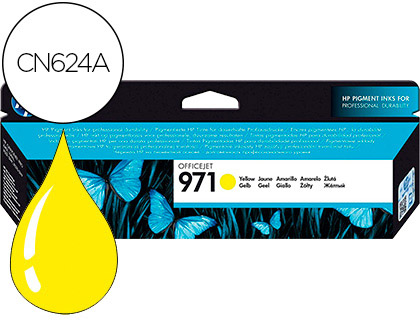 [CN624AE] INK-JET HP 971 OFFICEJET PRO X451 / X551 / X476 / X576 AMARILLO 2.500 PAG