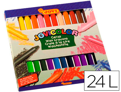 [980-24] LAPICES CERA JOVICOLOR CAJA DE 24 UNIDADES COLORES SURTIDOS