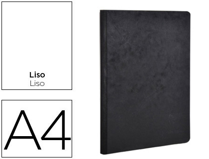 [791401C] LIBRETA AGE-BAG TAPA CARTULINA LOMO COSIDO LISO 96 HOJAS COLOR NEGRO 210X297 MM