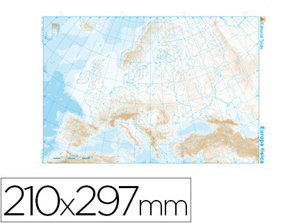 [7163-9] MAPA MUDO B/N DIN A4 EUROPA FISICO