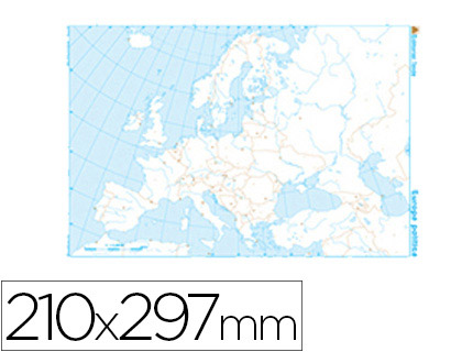 [7165-3] MAPA MUDO B/N DIN A4 EUROPA POLITICO