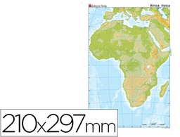 [7181-3] MAPA MUDO COLOR DIN A4 AFRICA FISICO