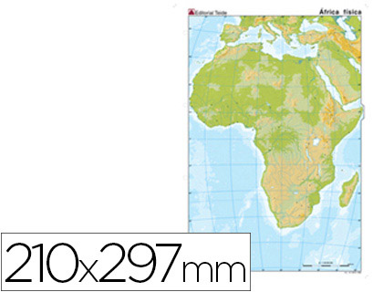 [7181-3] MAPA MUDO COLOR DIN A4 AFRICA FISICO