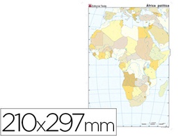 [7183-7] MAPA MUDO COLOR DIN A4 AFRICA POLITICO