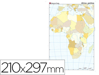[7183-7] MAPA MUDO COLOR DIN A4 AFRICA POLITICO
