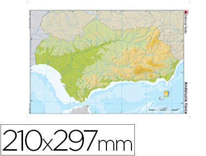 [7207-0] MAPA MUDO COLOR DIN A4 ANDALUCIA FISICO
