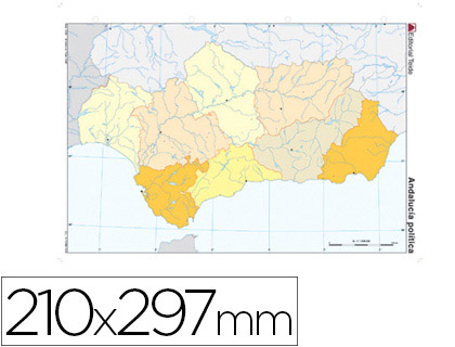 [7209-4] MAPA MUDO COLOR DIN A4 ANDALUCIA POLITICO