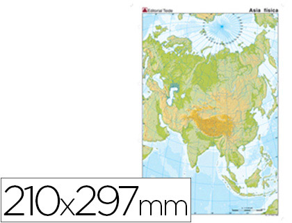 [7168-4] MAPA MUDO COLOR DIN A4 ASIA FISICO