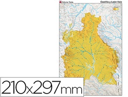 [7228-5] MAPA MUDO COLOR DIN A4 CASTILLA-LEON FISICO