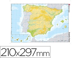 MAPA MUDO COLOR DIN A4 ESPAÑA -FISICO