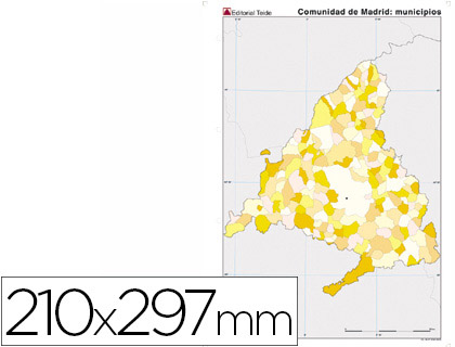 [7214-8] MAPA MUDO COLOR DIN A4 COMUNIDAD DE MADRID POLITICO