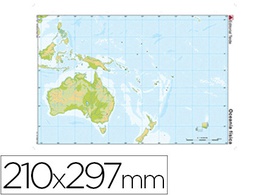 MAPA MUDO COLOR DIN A4 OCEANIA -FISICO