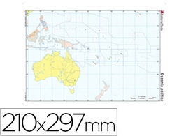 MAPA MUDO COLOR DIN A4 OCEANIA -POLITICO