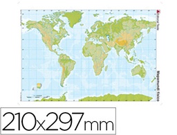 MAPA MUDO COLOR DIN A4 PLANISFERIO FISICO