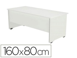 [WORK 2002AW04] MESA OFICINA ROCADA SERIE WORK 160X80 CM ACABADO AW04 BLANCO/BLANCO