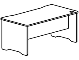 [2004AA01V24] MESA OFICINA ROCADA SERIE WORK 200X80 ACABADO AA01 HAYA/HAYA