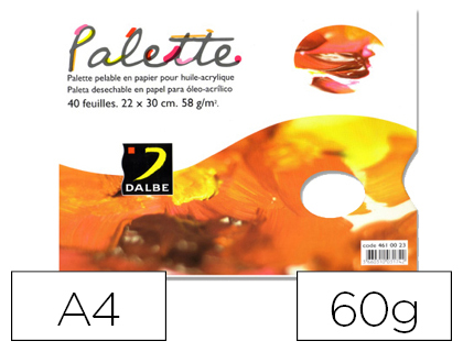 [A15311] PALETA PAPEL DALBE DESECHABLE DIN A4 40 HOJAS 60 GR
