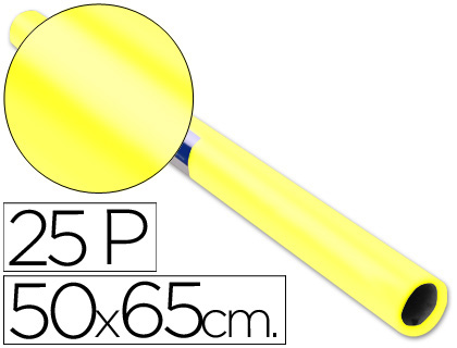 [22088] PAPEL CHAROL AMARILLO ROLLO 25 HOJAS DE 50X65 CM