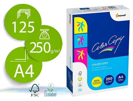 [57305] PAPEL FOTOCOPIADORA COLOR COPY DIN A4 250 GRAMOS PAQUETE DE 125 HOJAS