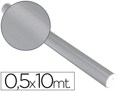 [05660] PAPEL METALIZADO PLATA ROLLO CONTINUO DE 0,5 X 10 MT