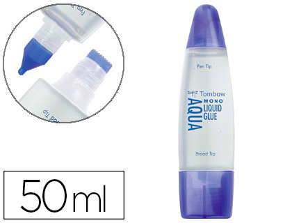 [PT-WTC-10P] PEGAMENTO COLA LIQUIDA TOMBOW TRANSPARENTE AQUA PERMANENTE CON 2 PUNTAS BOTE DE 50 ML