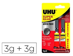 [36552] PEGAMENTO UHU INSTANTANEO GEL 3 GR + 3 GR GRATIS