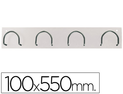 [611-B] PERCHERO METALICO 611 PARED 4 COLGADORES COLOR BLANCO 55X10X5 CM