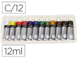 [D126500012] PINTURA ACRILICA DALER ROWNEY SIMPLY CAJA DE 12 COLORES SURTIDOS TUBO DE 12 ML