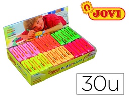 [70F] PLASTILINA JOVI 70F TAMAÑO PEQUEÑO CAJA DE 30 UNIDADES COLORES FLUORESCENTES