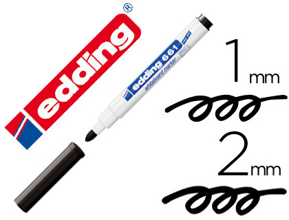 [661-01] ROTULADOR EDDING PARA PIZARRA BLANCA 661 COLOR NEGRO PUNTA REDONDA 1-2 MM