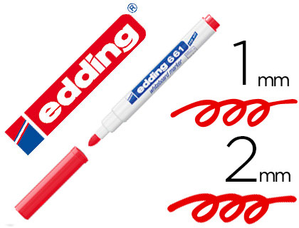 [661-02] ROTULADOR EDDING PARA PIZARRA BLANCA 661 COLOR ROJO PUNTA REDONDA 1-2 MM