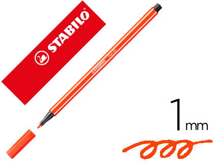 [68/40] ROTULADOR STABILO ACUARELABLE PEN 68 BERMELLON PUNTA GRUESA 1MM
