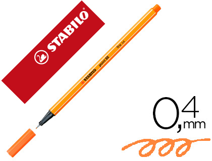 [88/30] ROTULADOR STABILO PUNTA DE FIB RA POINT 88 BERMELLON PALIDO PUNTA FINA 0,4MM