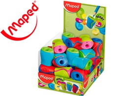 [63311] SACAPUNTAS PLASTICO MAPED BOOGY 1 USO CON DEPOSITO COLORES SURTIDOS