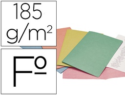 [SUB-FSURT] SUBCARPETA CARTULINA LIDERPAPEL FOLIO COLORES SURT PTE.DE 25 SDAS.RETRACTILADAS