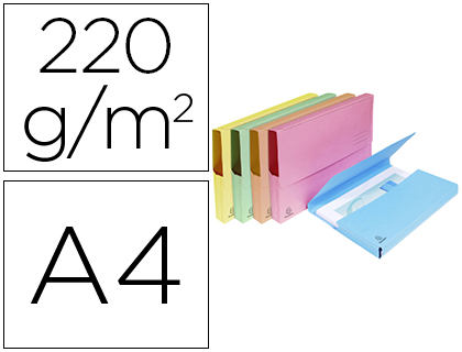 [46770E] SUBCARPETA CARTULINA LUSTRADA CON BOLSA EXACOMPTA DIN A4 COLORES SURTIDOS 210 GR